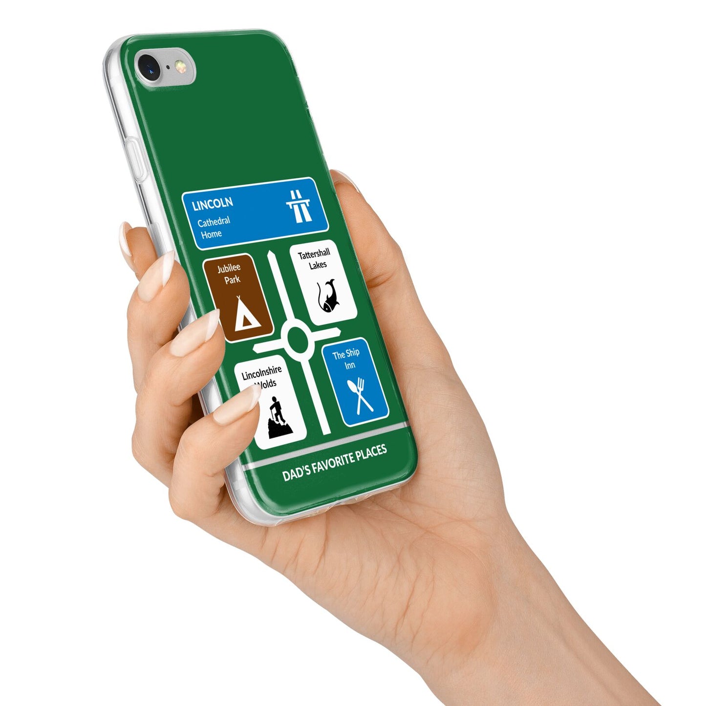 Personalised Dad s Favourite Places iPhone 7 Bumper Case on Silver iPhone Alternative Image