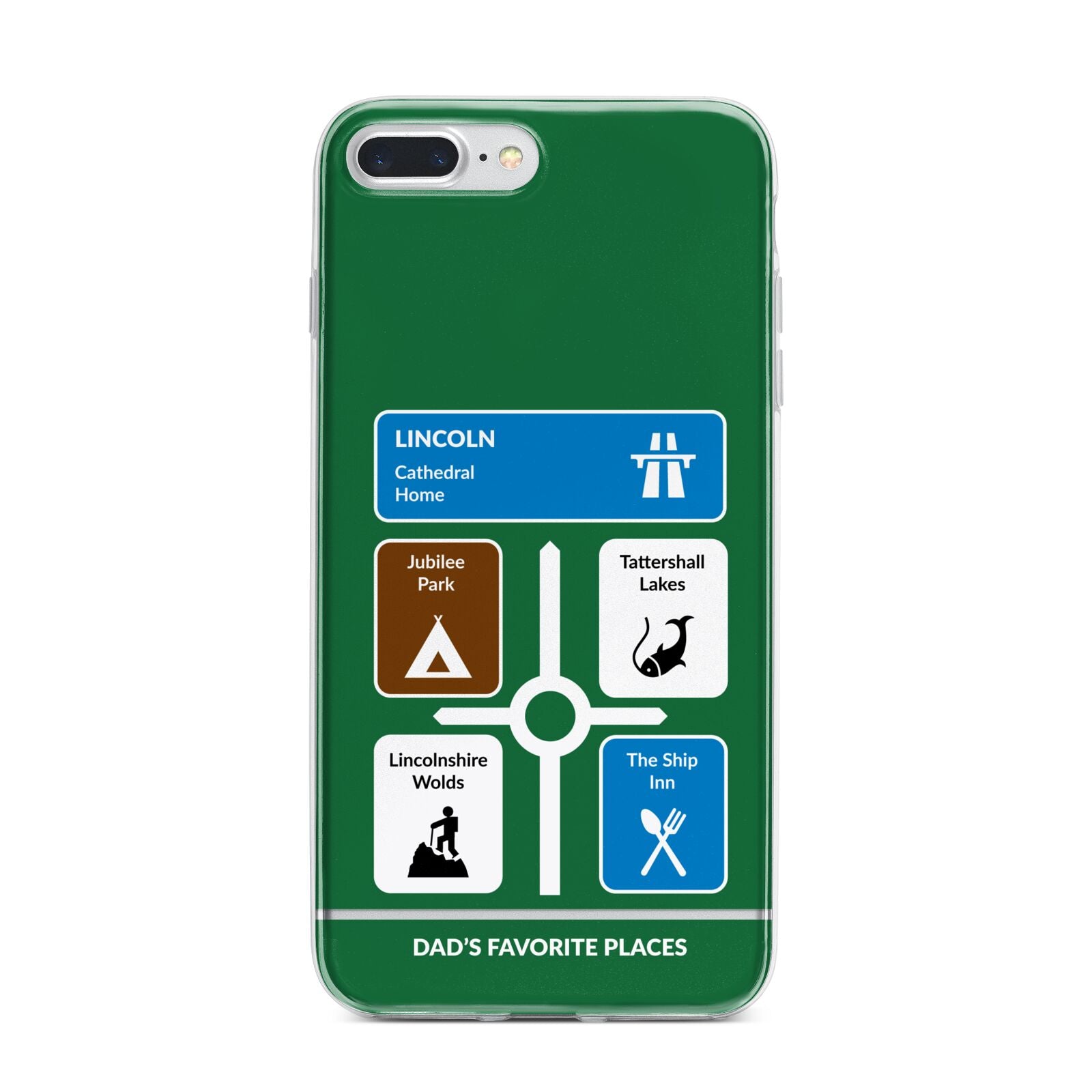 Personalised Dad s Favourite Places iPhone 7 Plus Bumper Case on Silver iPhone