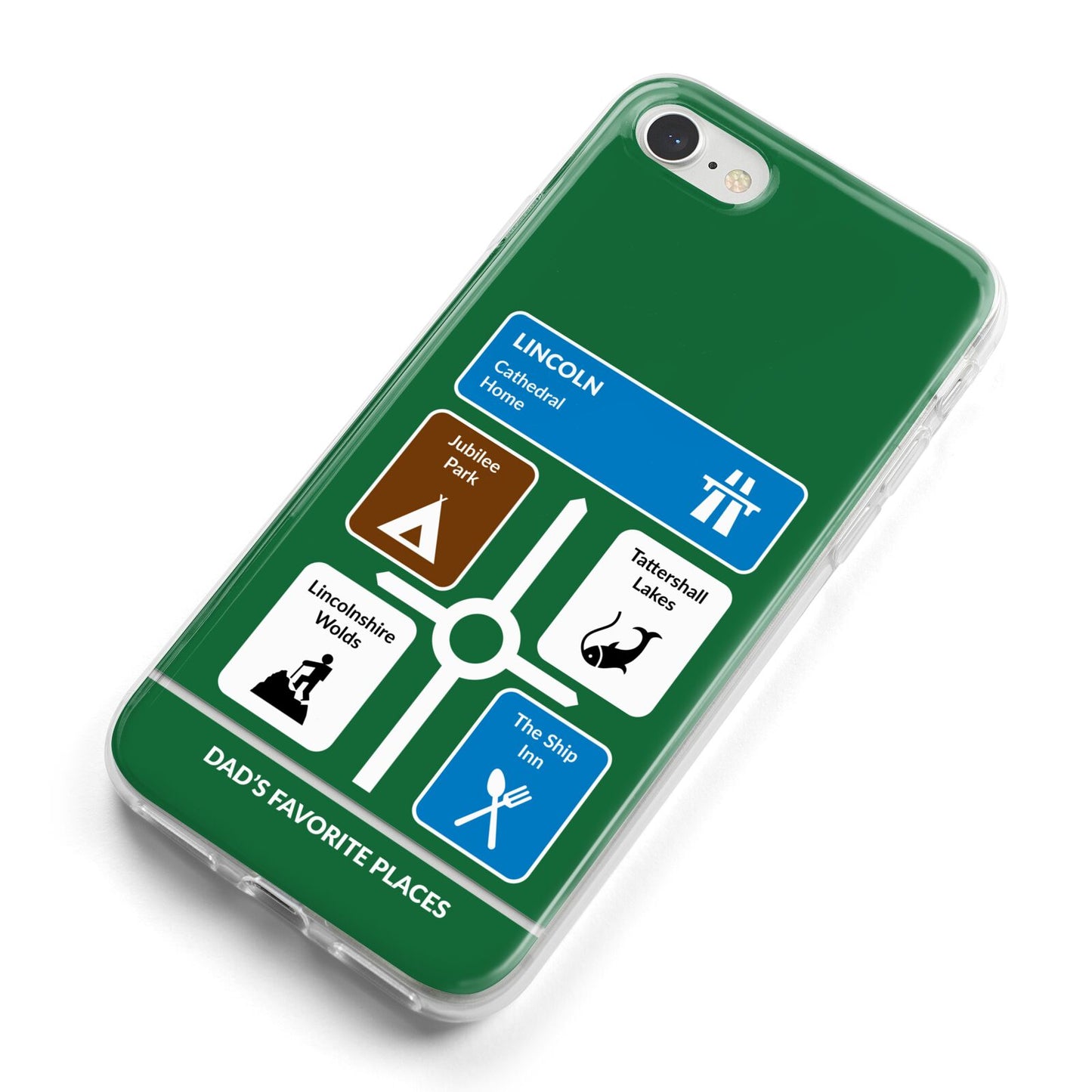 Personalised Dad s Favourite Places iPhone 8 Bumper Case on Silver iPhone Alternative Image