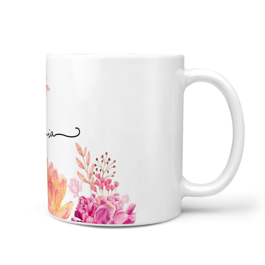 Personalised Dahlia Flowers 10oz Mug