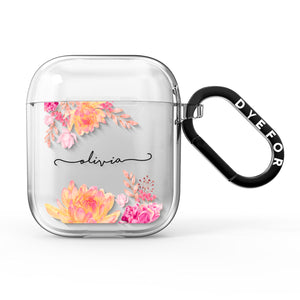 Personalised Dahlia Flowers AirPods Case