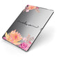 Personalised Dahlia Flowers Apple iPad Case on Grey iPad Side View