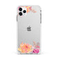 Personalised Dahlia Flowers Apple iPhone 11 Pro Max in Silver with White Impact Case