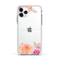 Personalised Dahlia Flowers Apple iPhone 11 Pro in Silver with White Impact Case