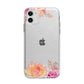 Personalised Dahlia Flowers Apple iPhone 11 in White with Bumper Case