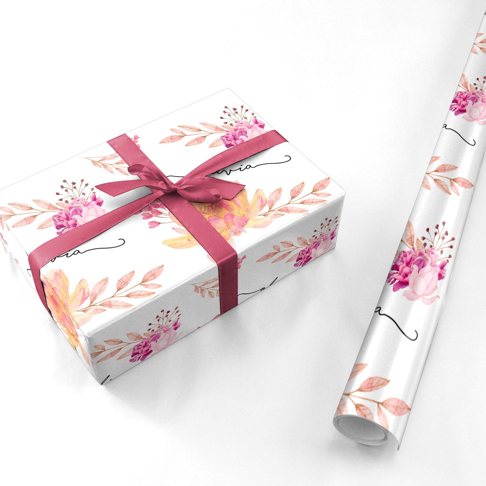 Personalised Dahlia Flowers Personalised Wrapping Paper