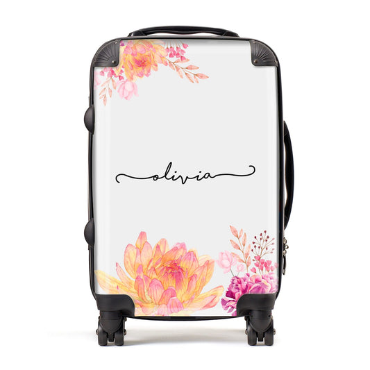 Personalised Dahlia Flowers Suitcase