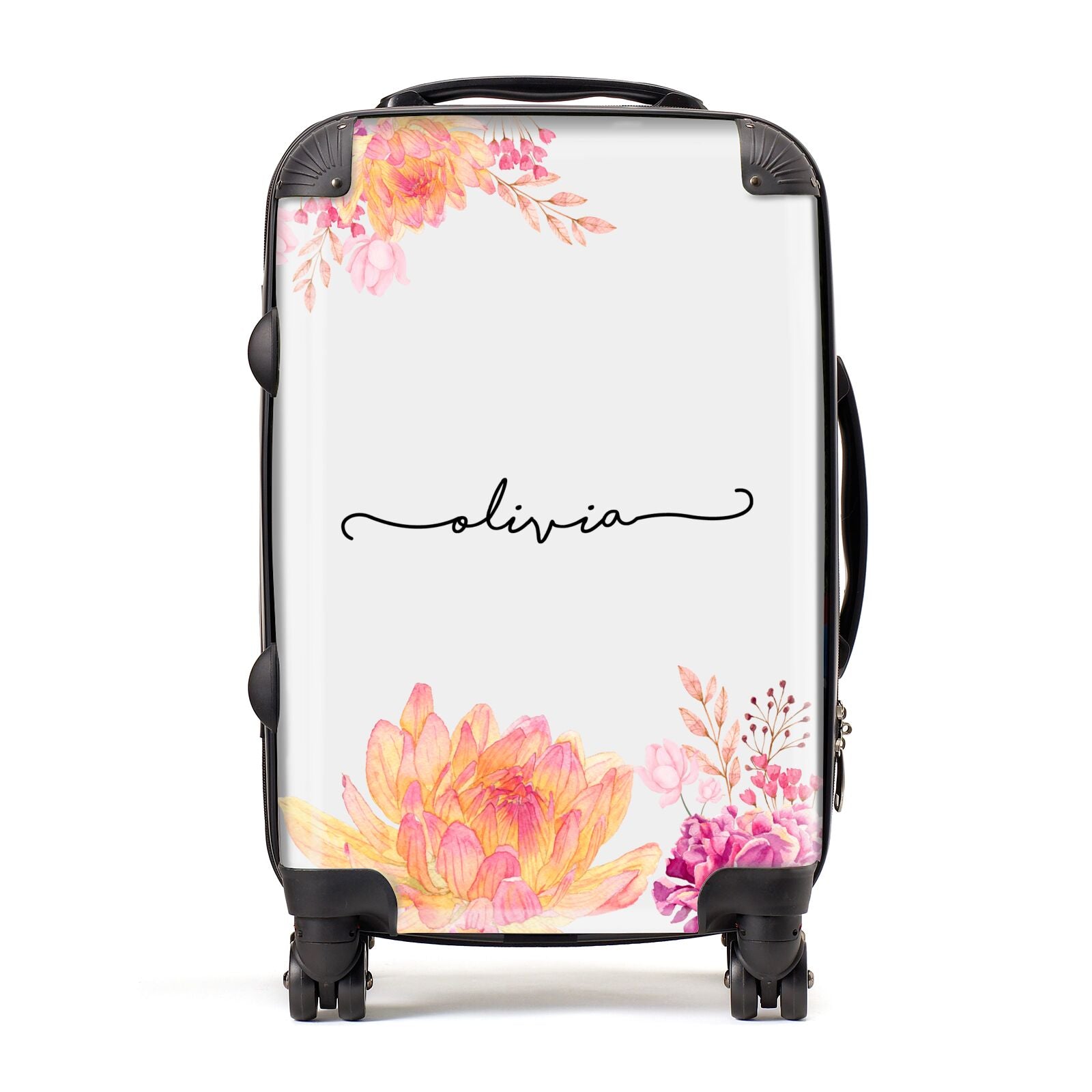 Personalised Dahlia Flowers Suitcase