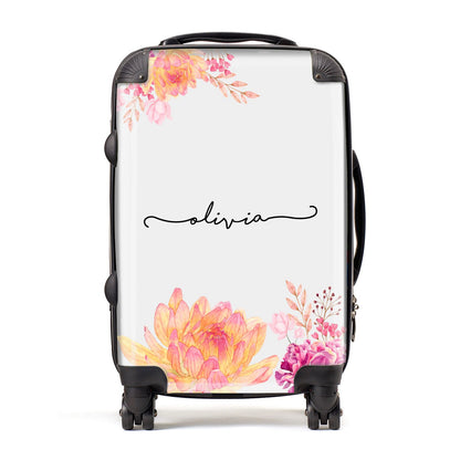 Personalised Dahlia Flowers Suitcase