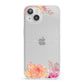 Personalised Dahlia Flowers iPhone 13 Clear Bumper Case