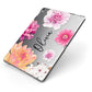 Personalised Dahlia Pink Apple iPad Case on Grey iPad Side View