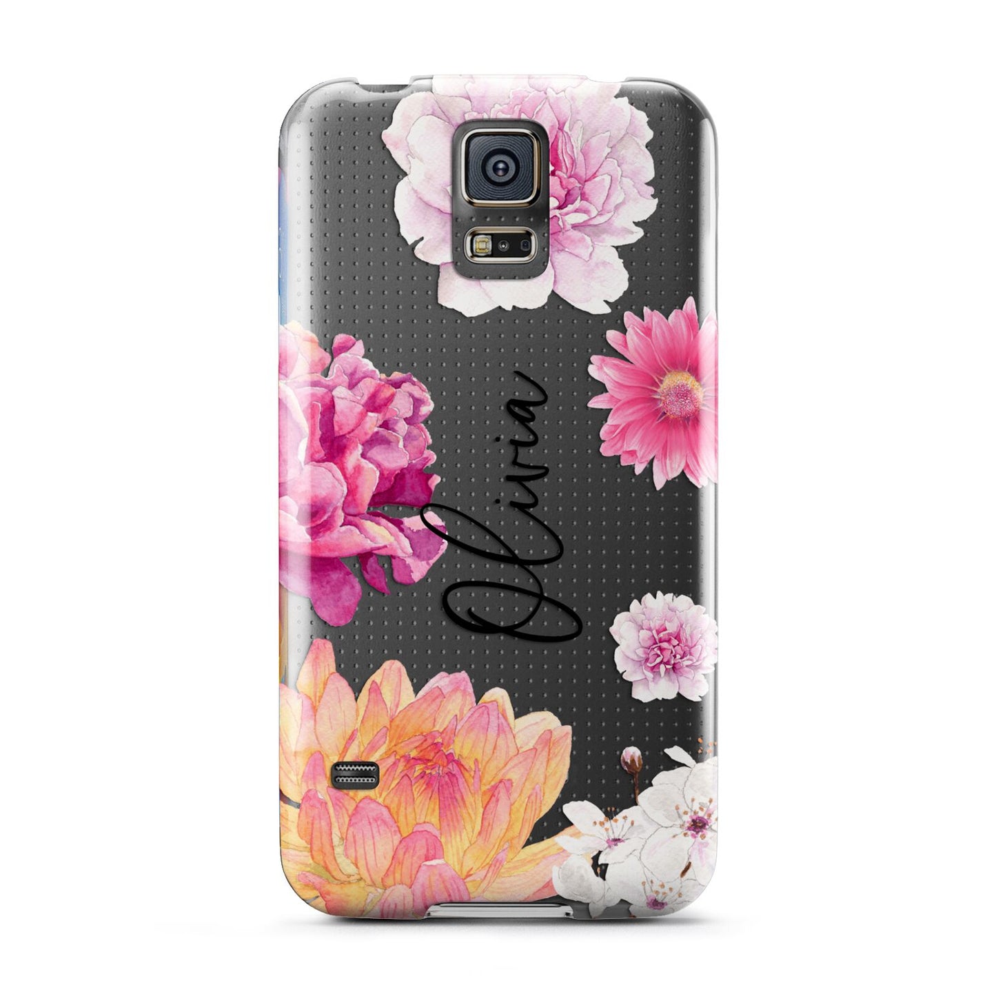 Personalised Dahlia Pink Samsung Galaxy S5 Case