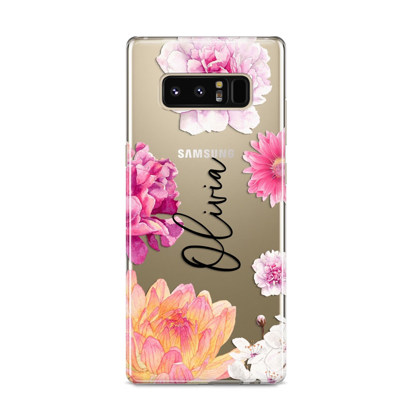 Personalised Dahlia Pink Samsung Galaxy S8 Case