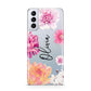Personalised Dahlia Pink Samsung S21 Plus Phone Case