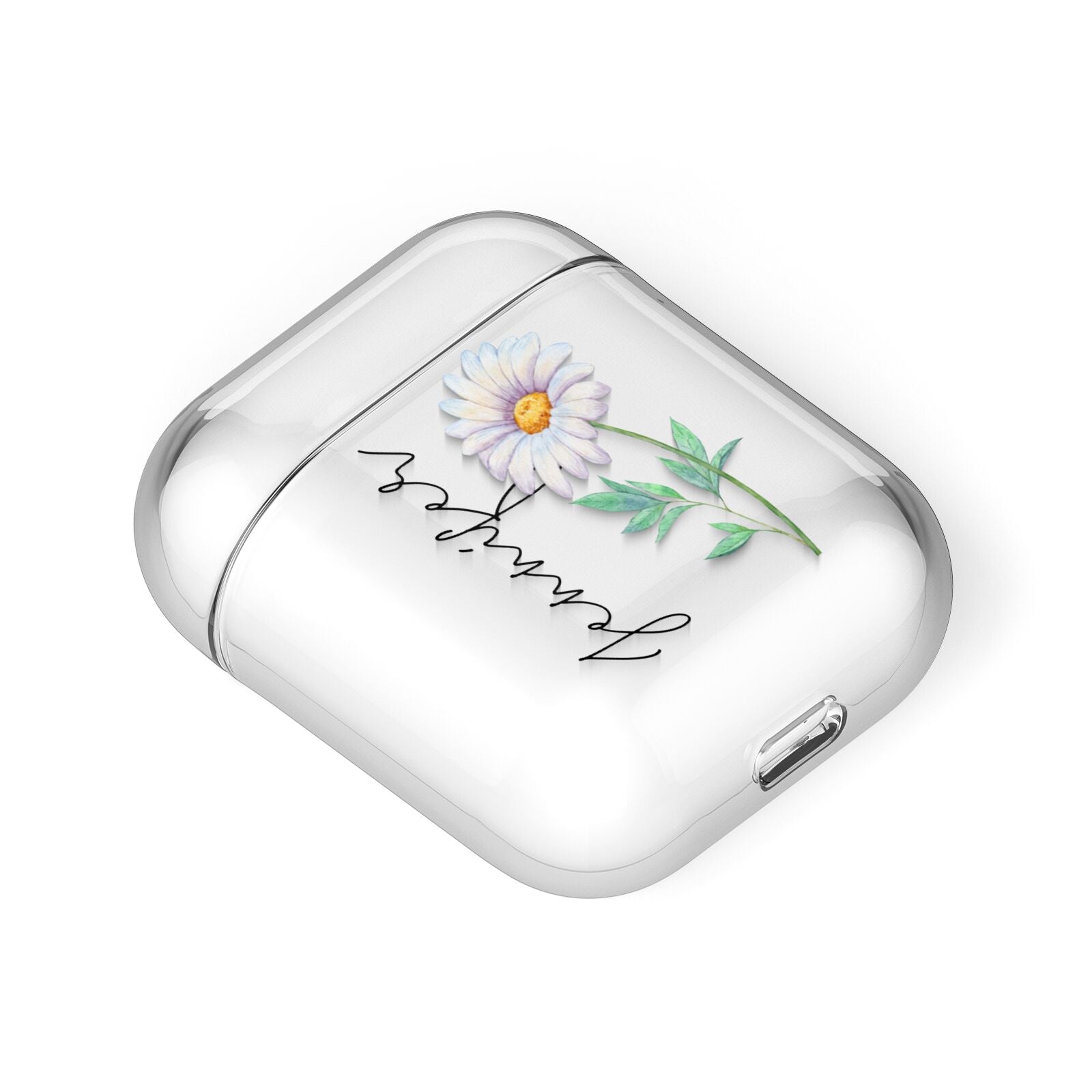 Personalised Daisies AirPods Case Laid Flat