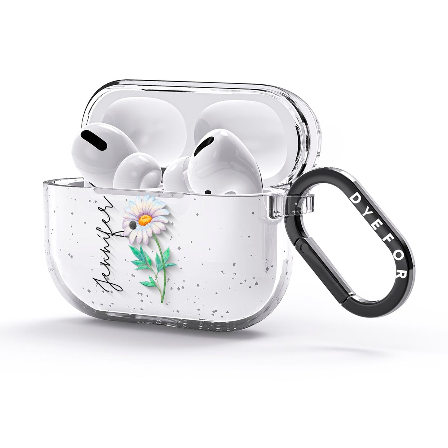 Personalised Daisies AirPods Glitter Case 3rd Gen Side Image