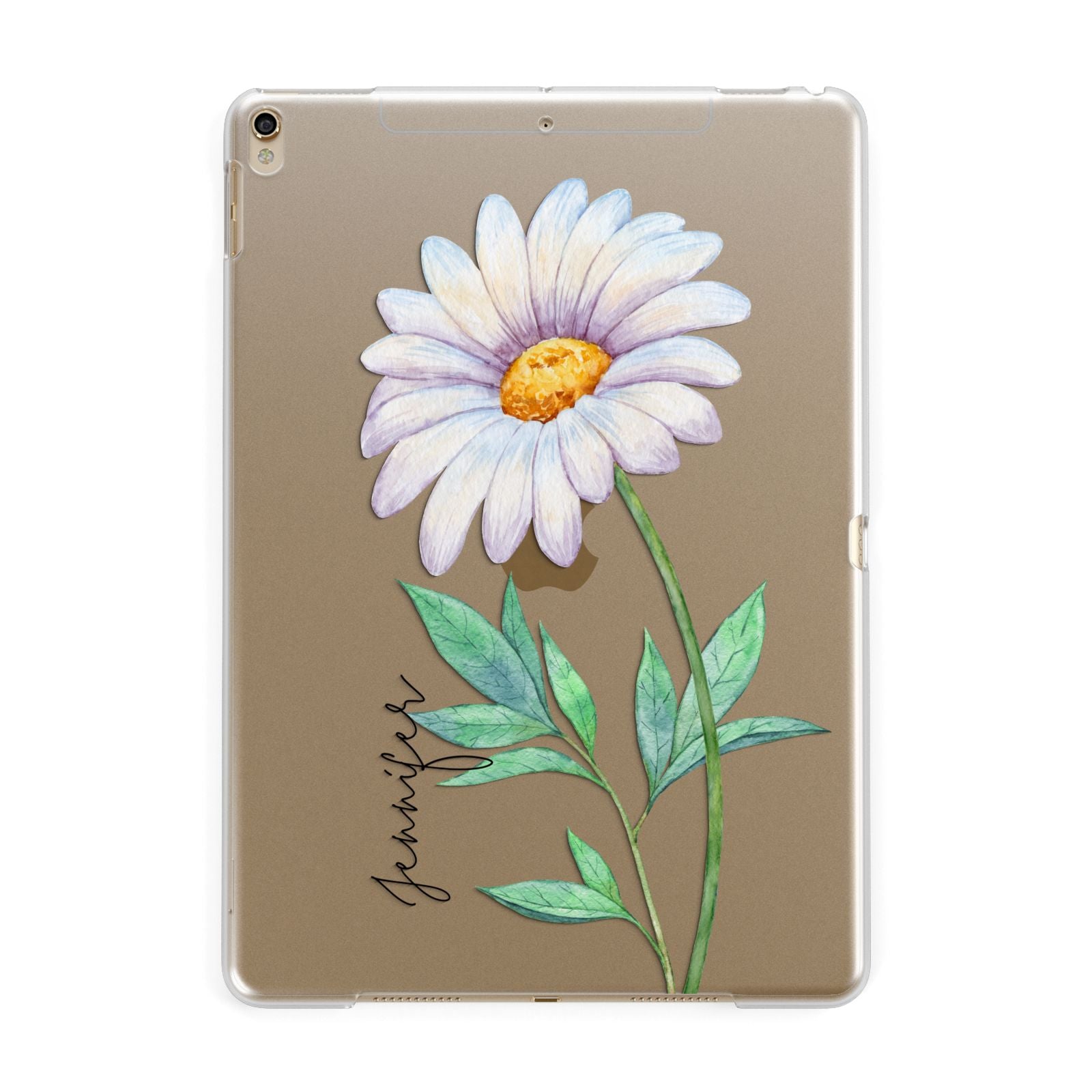 Personalised Daisies Apple iPad Gold Case