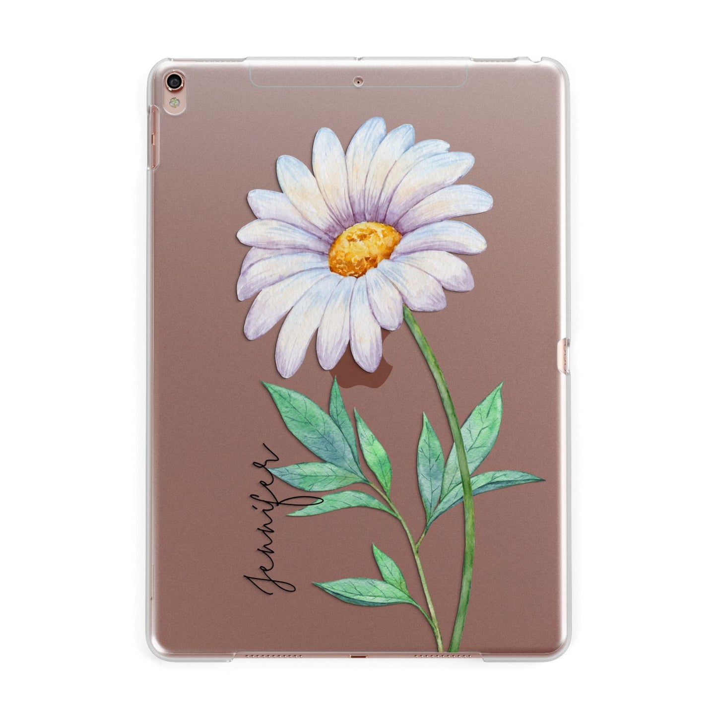 Personalised Daisies Apple iPad Rose Gold Case