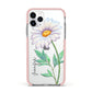 Personalised Daisies Apple iPhone 11 Pro in Silver with Pink Impact Case
