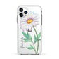 Personalised Daisies Apple iPhone 11 Pro in Silver with White Impact Case