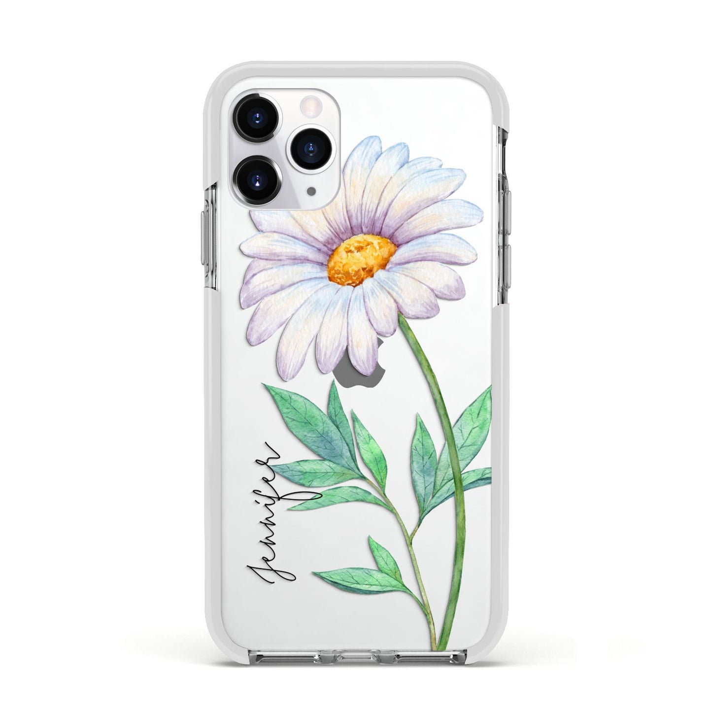 Personalised Daisies Apple iPhone 11 Pro in Silver with White Impact Case