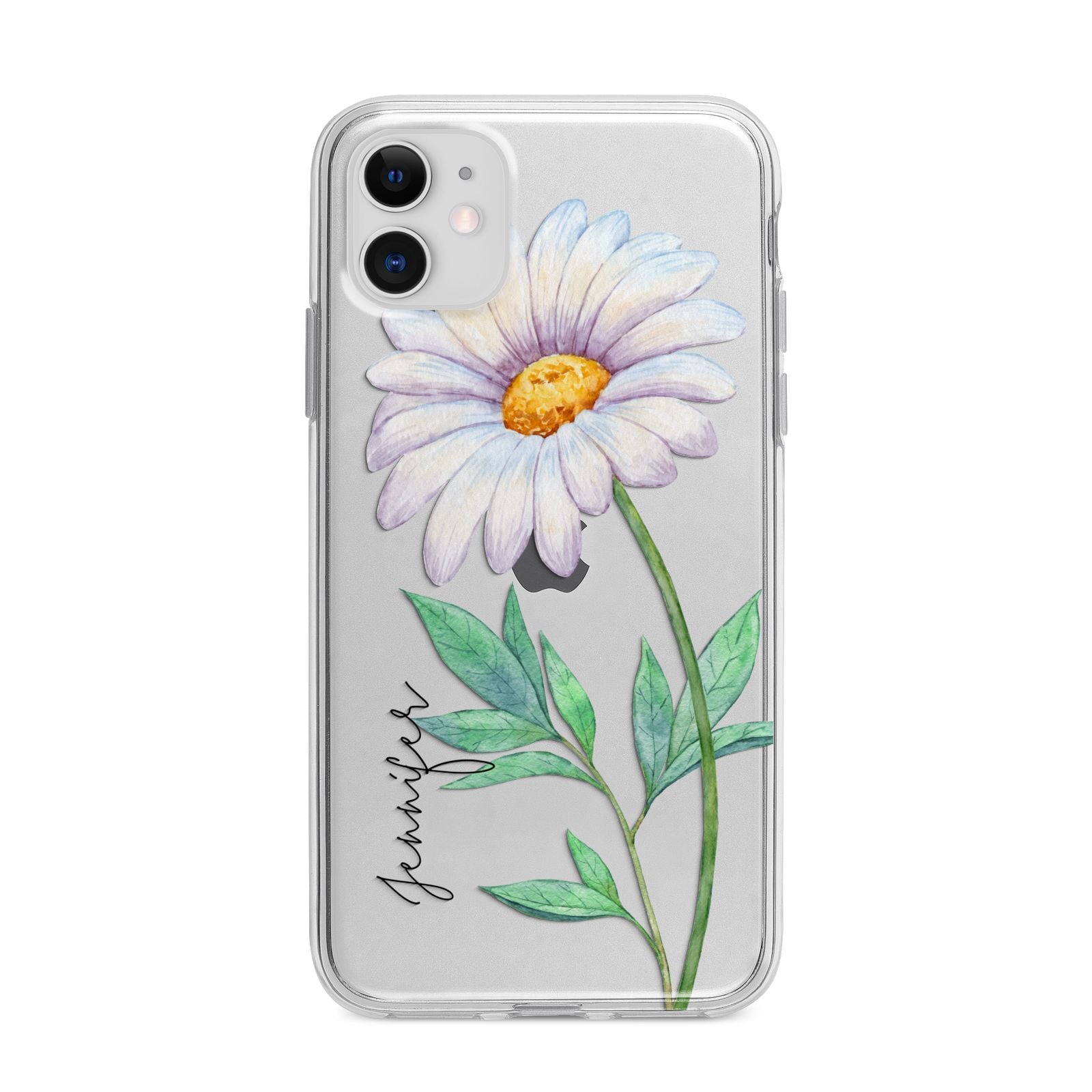 Personalised Daisies Apple iPhone 11 in White with Bumper Case
