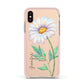 Personalised Daisies Apple iPhone Xs Impact Case Pink Edge on Gold Phone