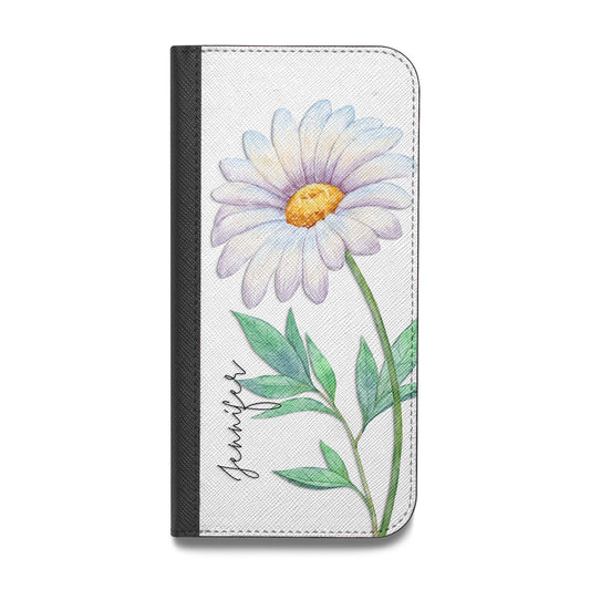 Personalised Daisies Vegan Leather Flip Samsung Case
