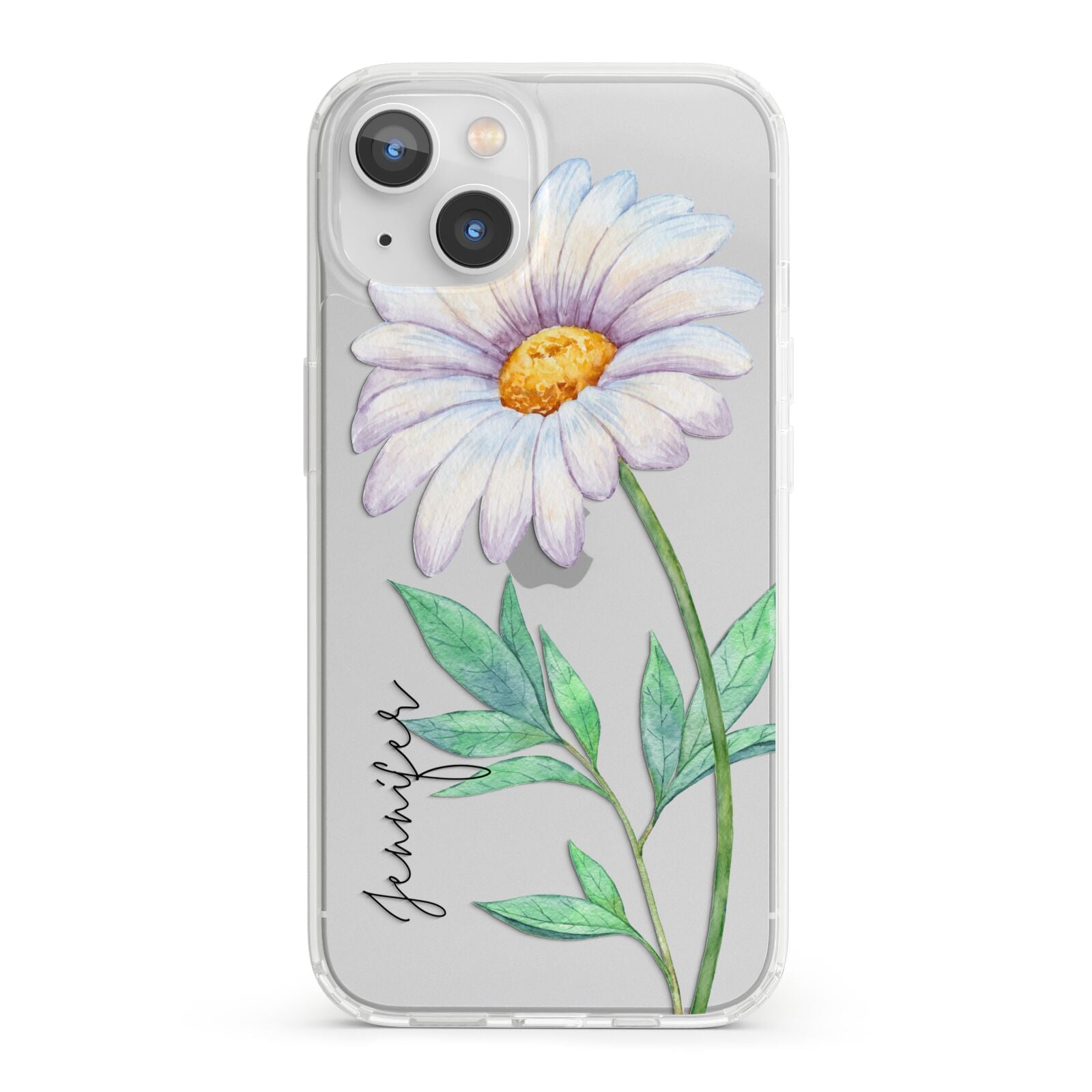 Personalised Daisies iPhone 13 Clear Bumper Case