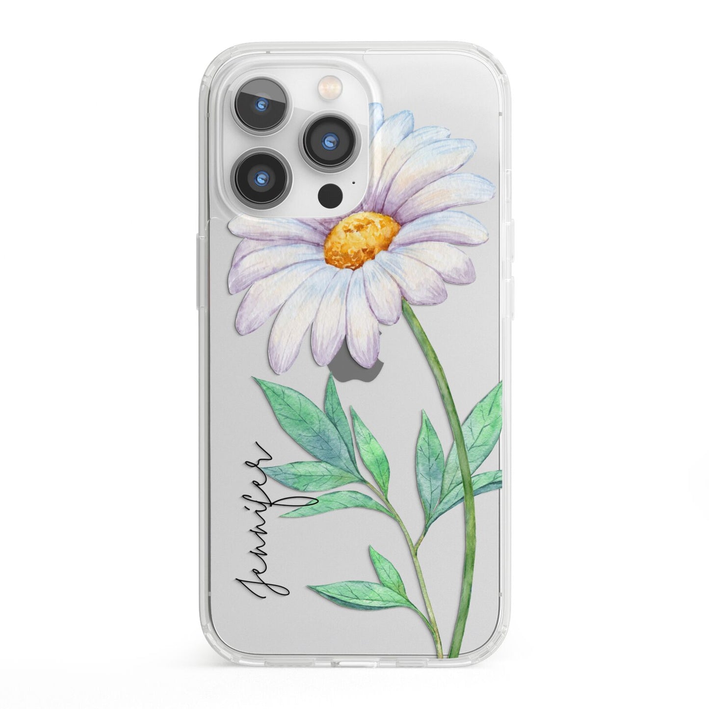 Personalised Daisies iPhone 13 Pro Clear Bumper Case