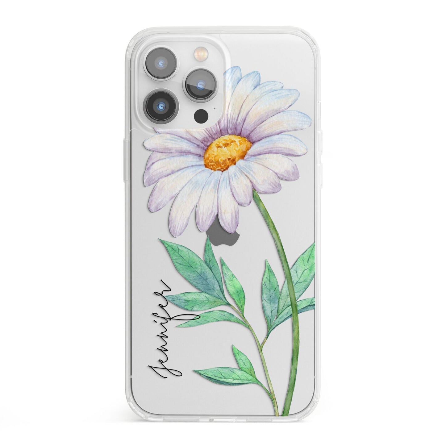 Personalised Daisies iPhone 13 Pro Max Clear Bumper Case