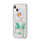 Personalised Daisies iPhone 14 Clear Tough Case Starlight Angled Image
