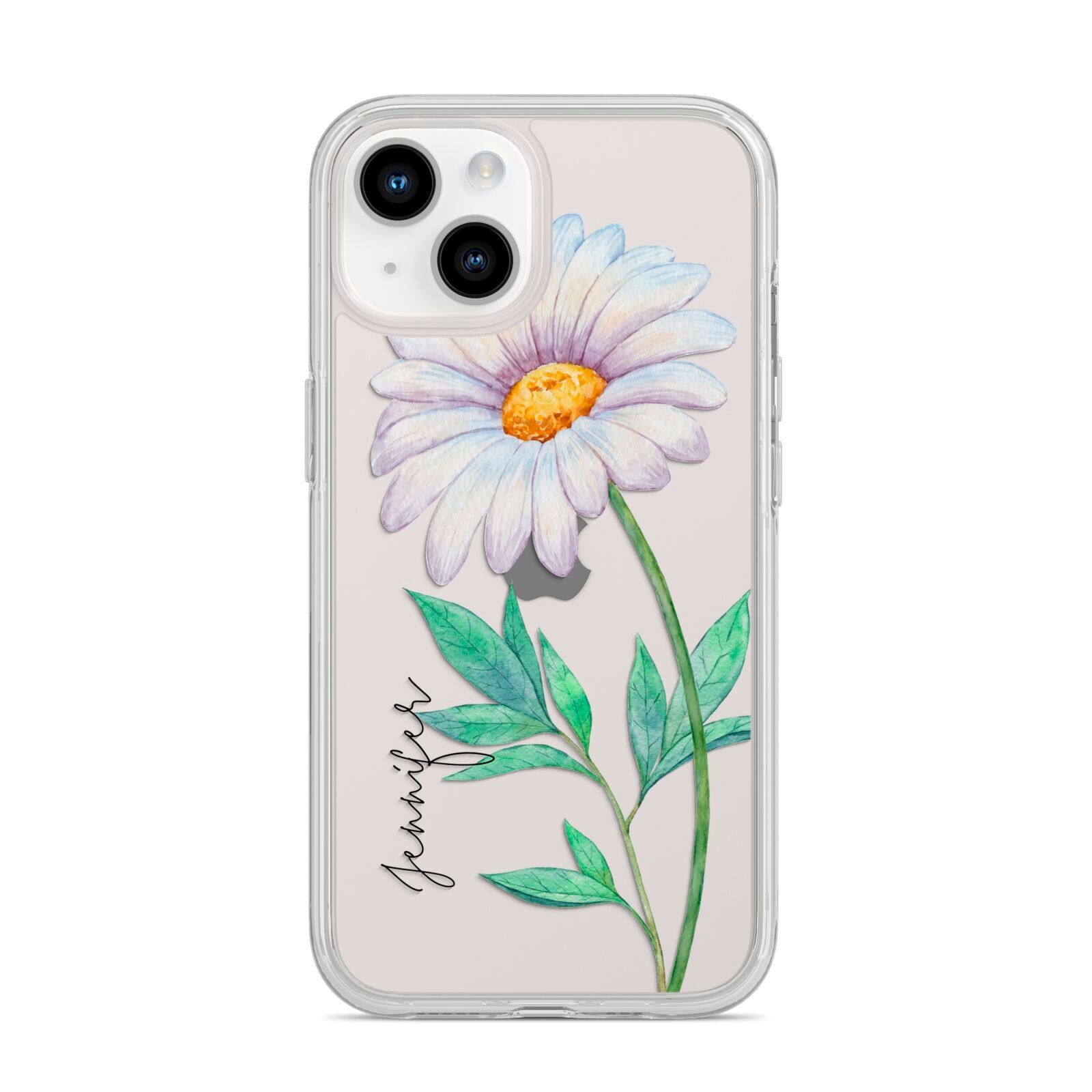 Personalised Daisies iPhone 14 Clear Tough Case Starlight