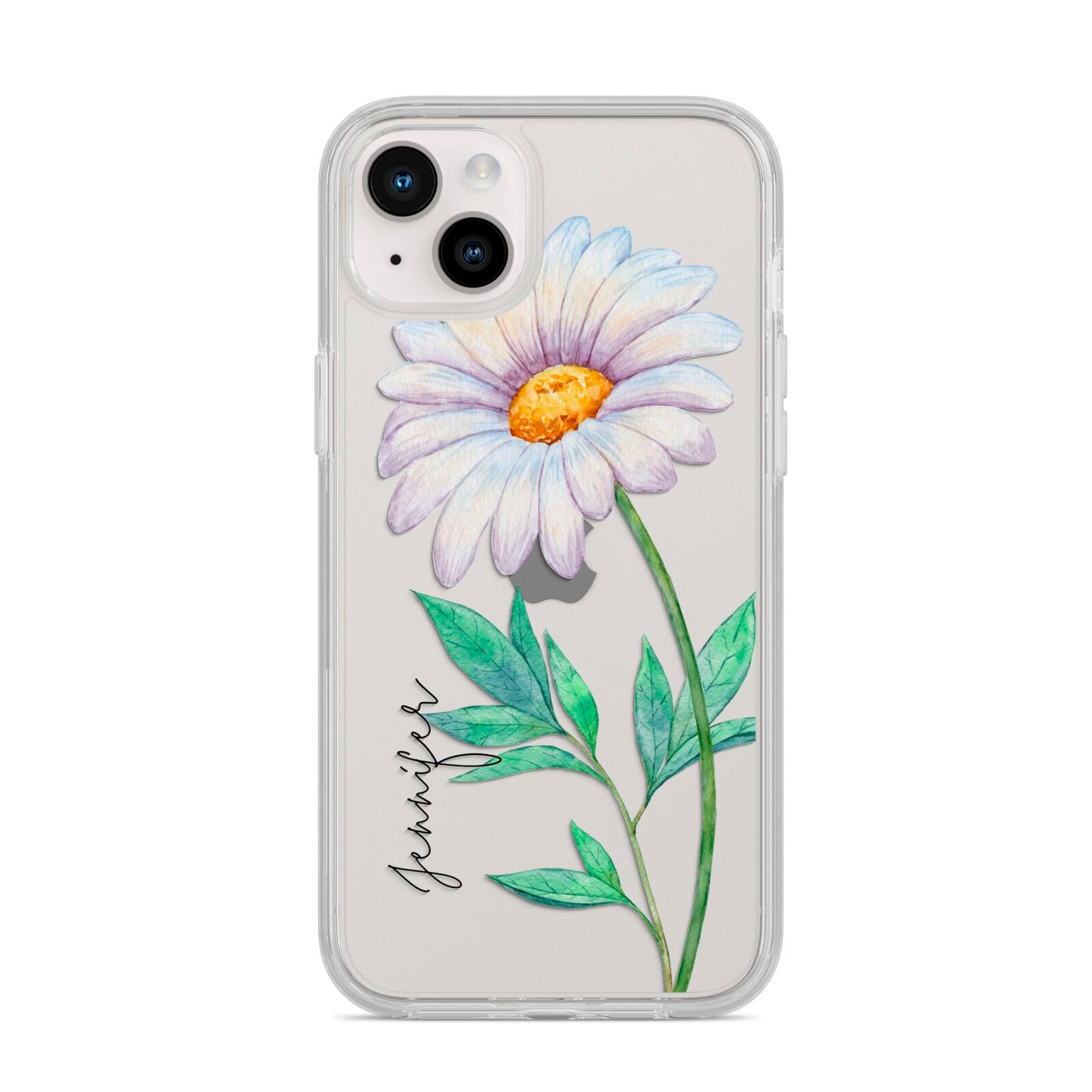 Personalised Daisies iPhone 14 Plus Clear Tough Case Starlight