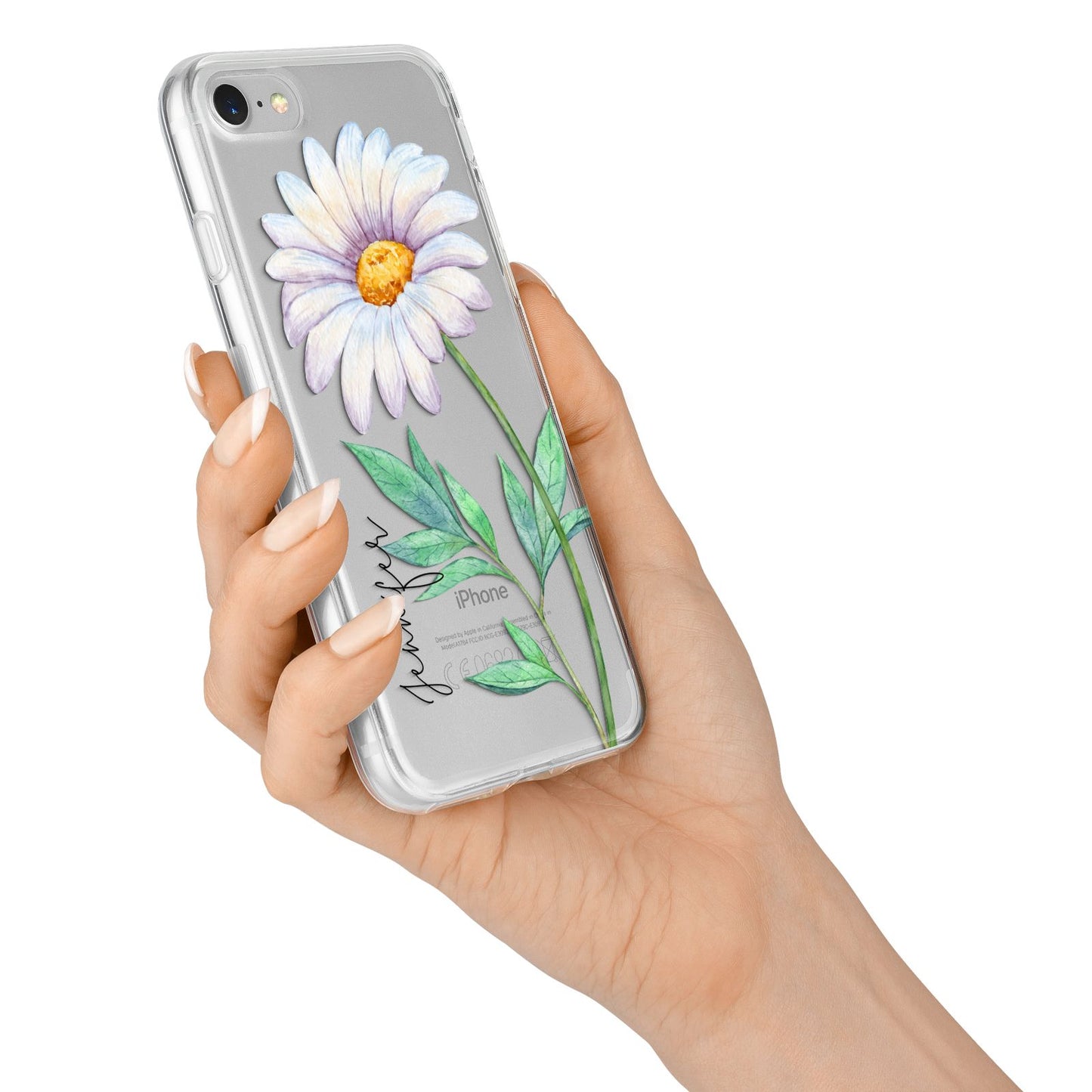 Personalised Daisies iPhone 7 Bumper Case on Silver iPhone Alternative Image