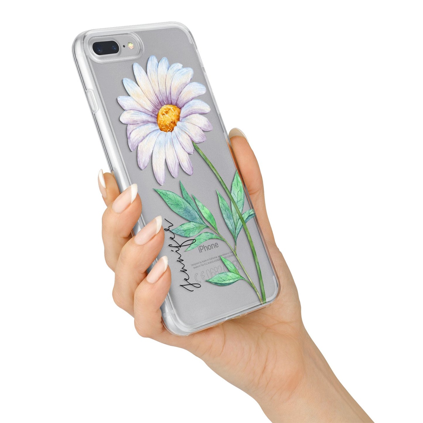Personalised Daisies iPhone 7 Plus Bumper Case on Silver iPhone Alternative Image
