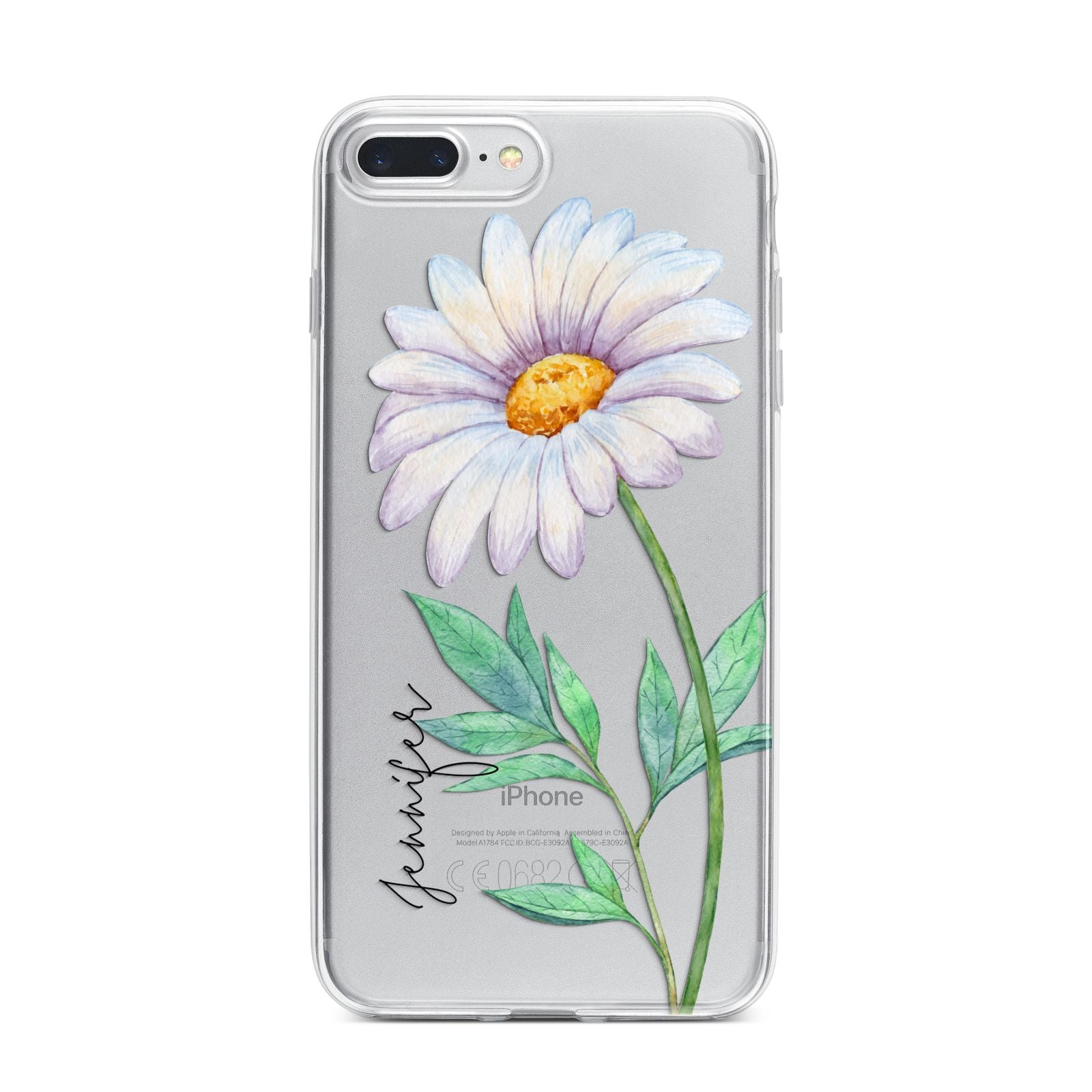 Personalised Daisies iPhone 7 Plus Bumper Case on Silver iPhone