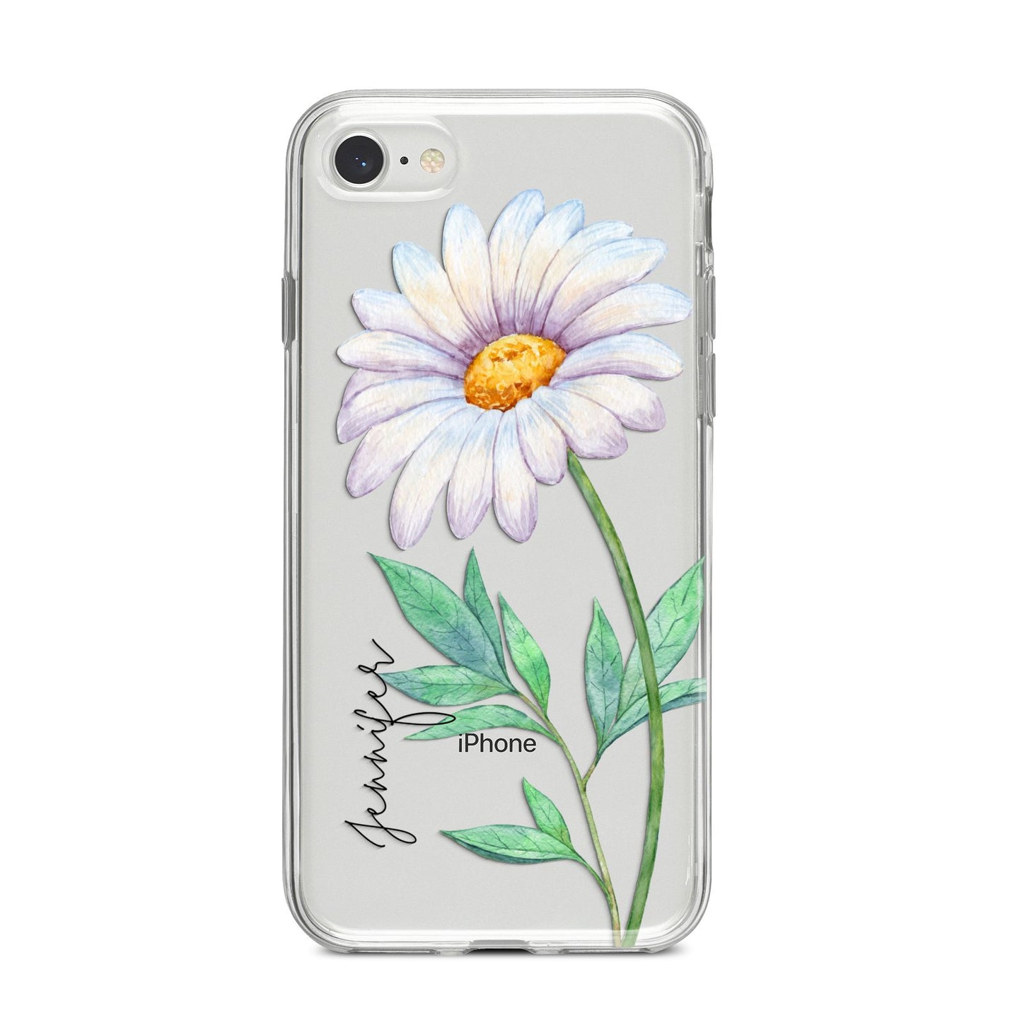 Personalised Daisies iPhone 8 Bumper Case on Silver iPhone