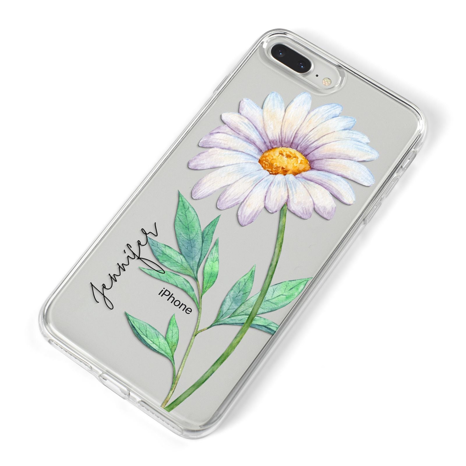 Personalised Daisies iPhone 8 Plus Bumper Case on Silver iPhone Alternative Image