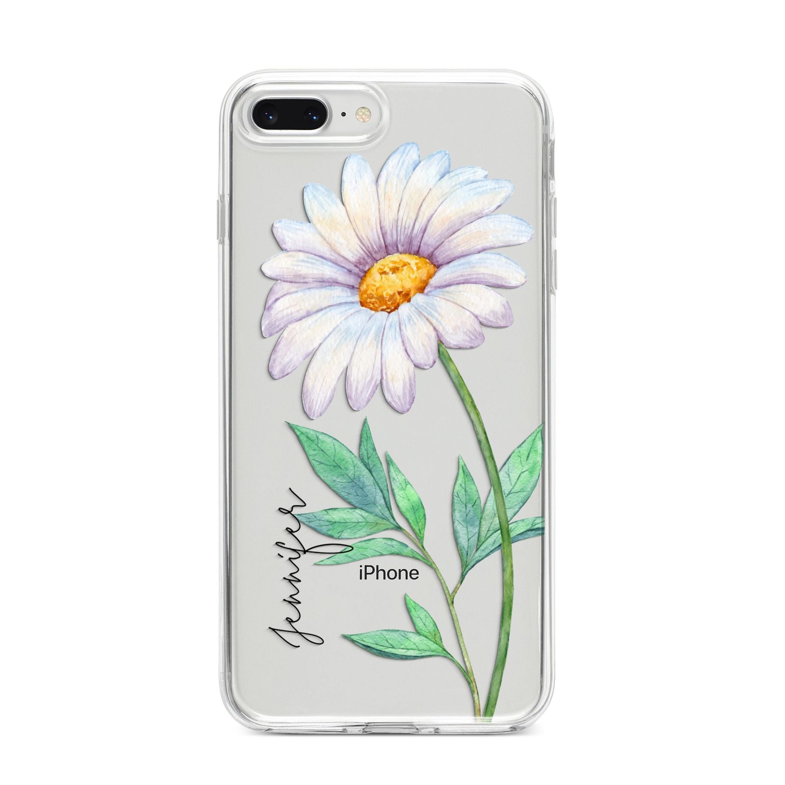 Personalised Daisies iPhone 8 Plus Bumper Case on Silver iPhone