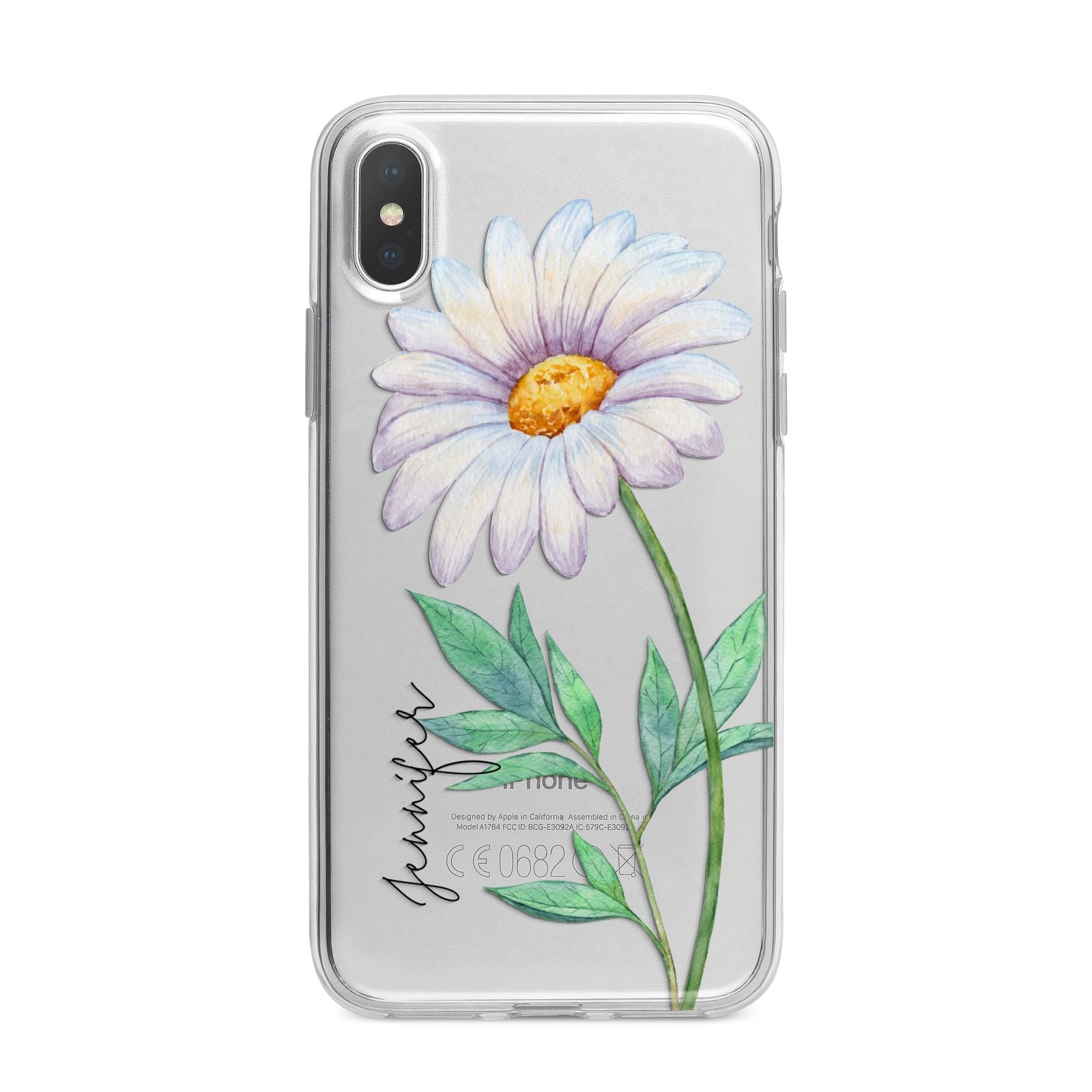 Personalised Daisies iPhone X Bumper Case on Silver iPhone Alternative Image 1