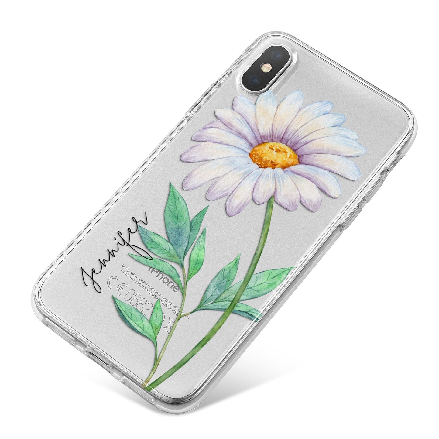 Personalised Daisies iPhone X Bumper Case on Silver iPhone