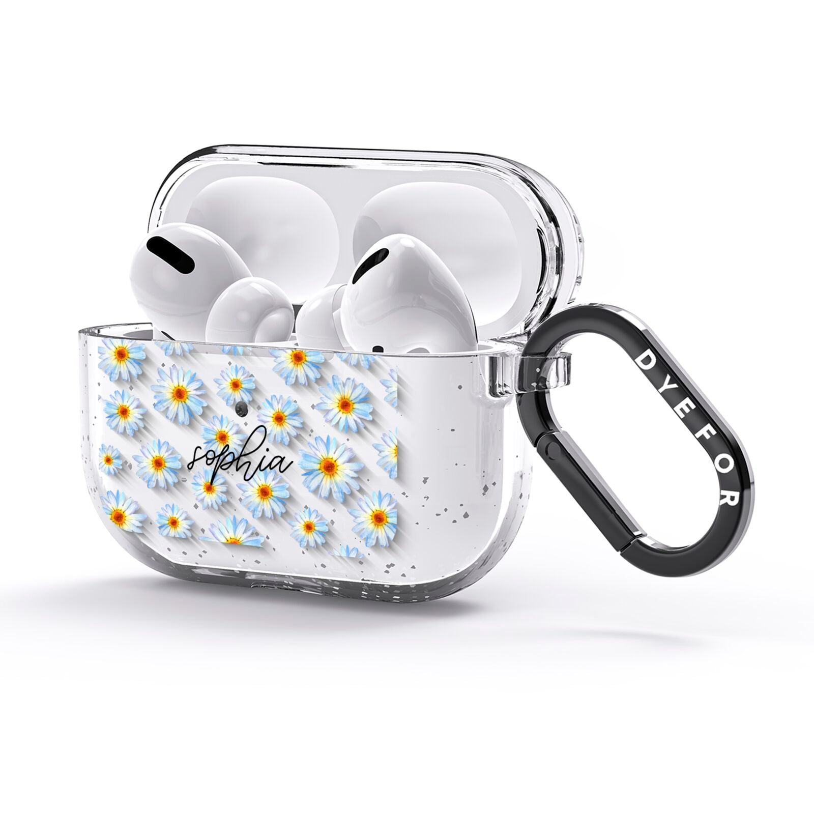 Personalised Daisy AirPods Glitter Case 3rd Gen Side Image