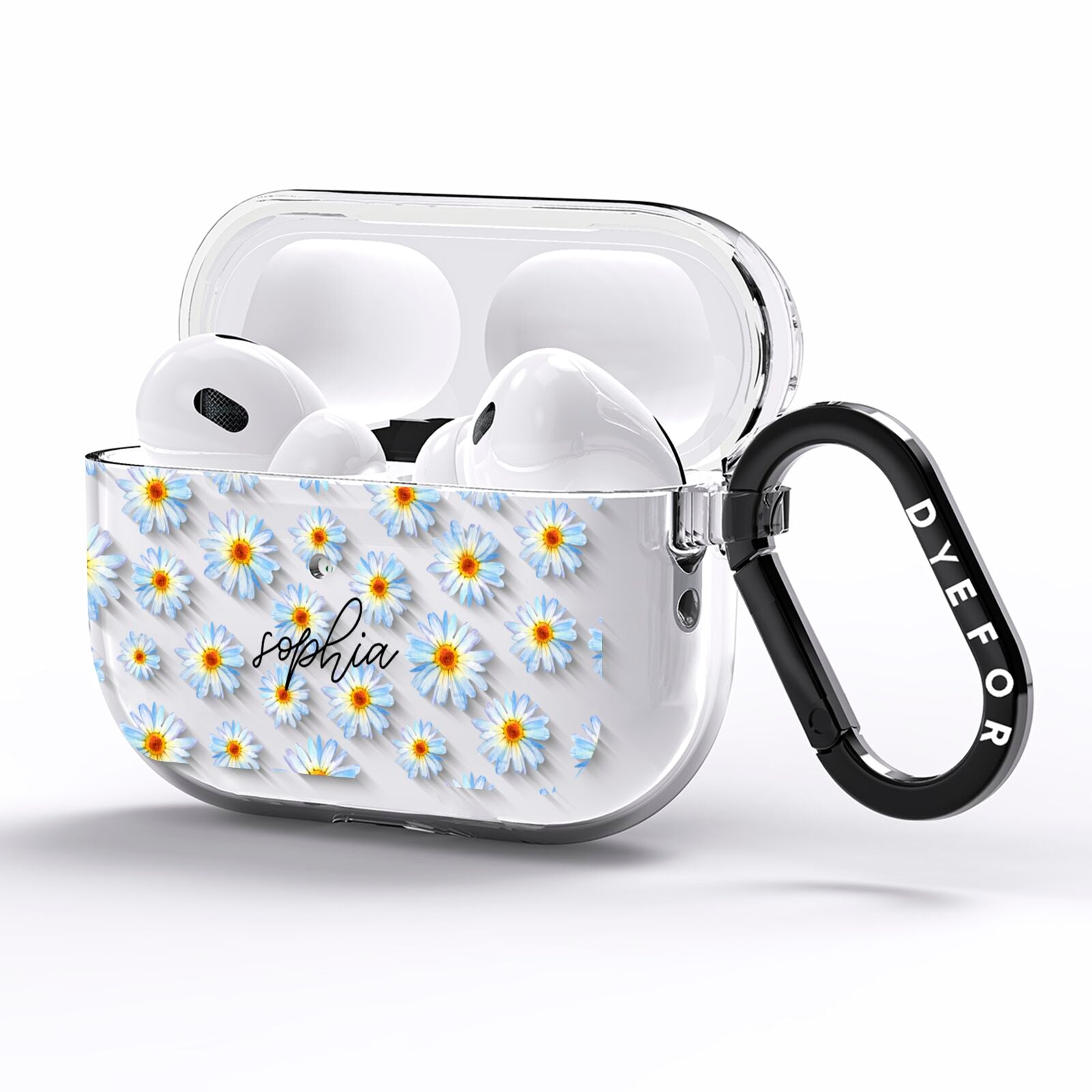 Personalised Daisy AirPods Pro Clear Case Side Image