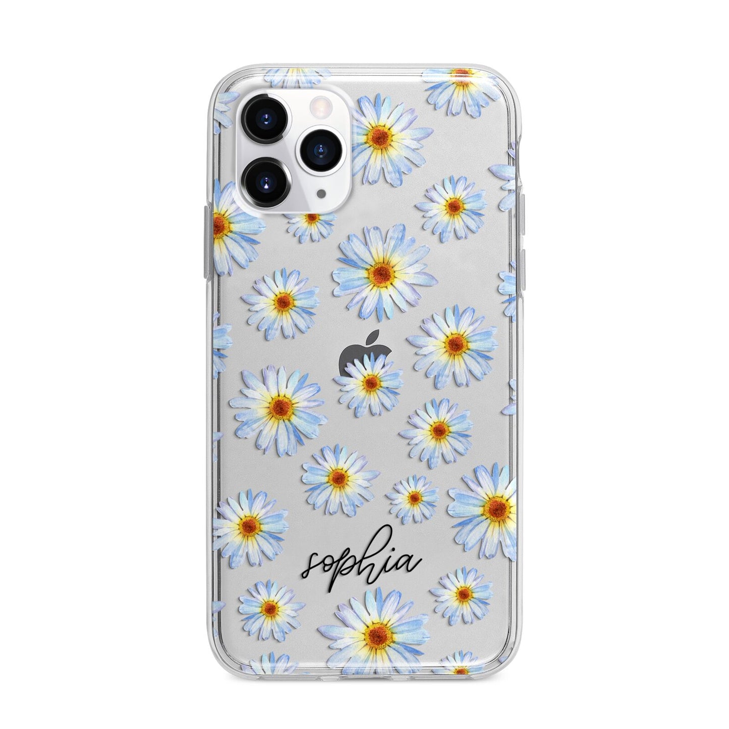 Personalised Daisy Apple iPhone 11 Pro Max in Silver with Bumper Case