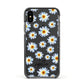 Personalised Daisy Apple iPhone Xs Impact Case Black Edge on Black Phone