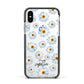 Personalised Daisy Apple iPhone Xs Impact Case Black Edge on Silver Phone