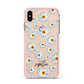 Personalised Daisy Apple iPhone Xs Max Impact Case Pink Edge on Gold Phone