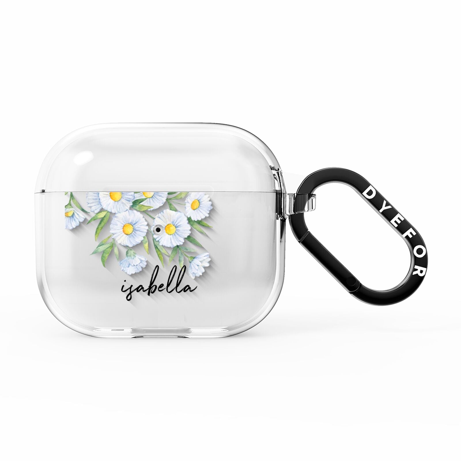 Personalised Daisy Flower AirPods Clear Case 3rd Gen
