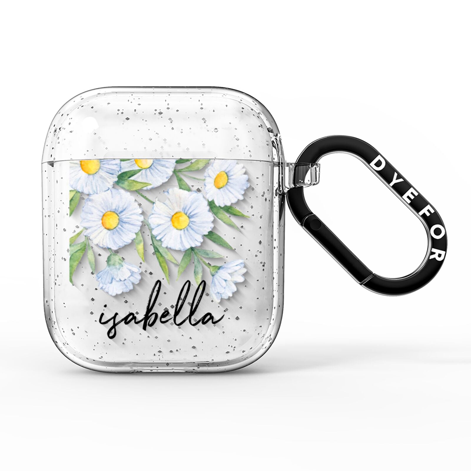 Personalised Daisy Flower AirPods Glitter Case